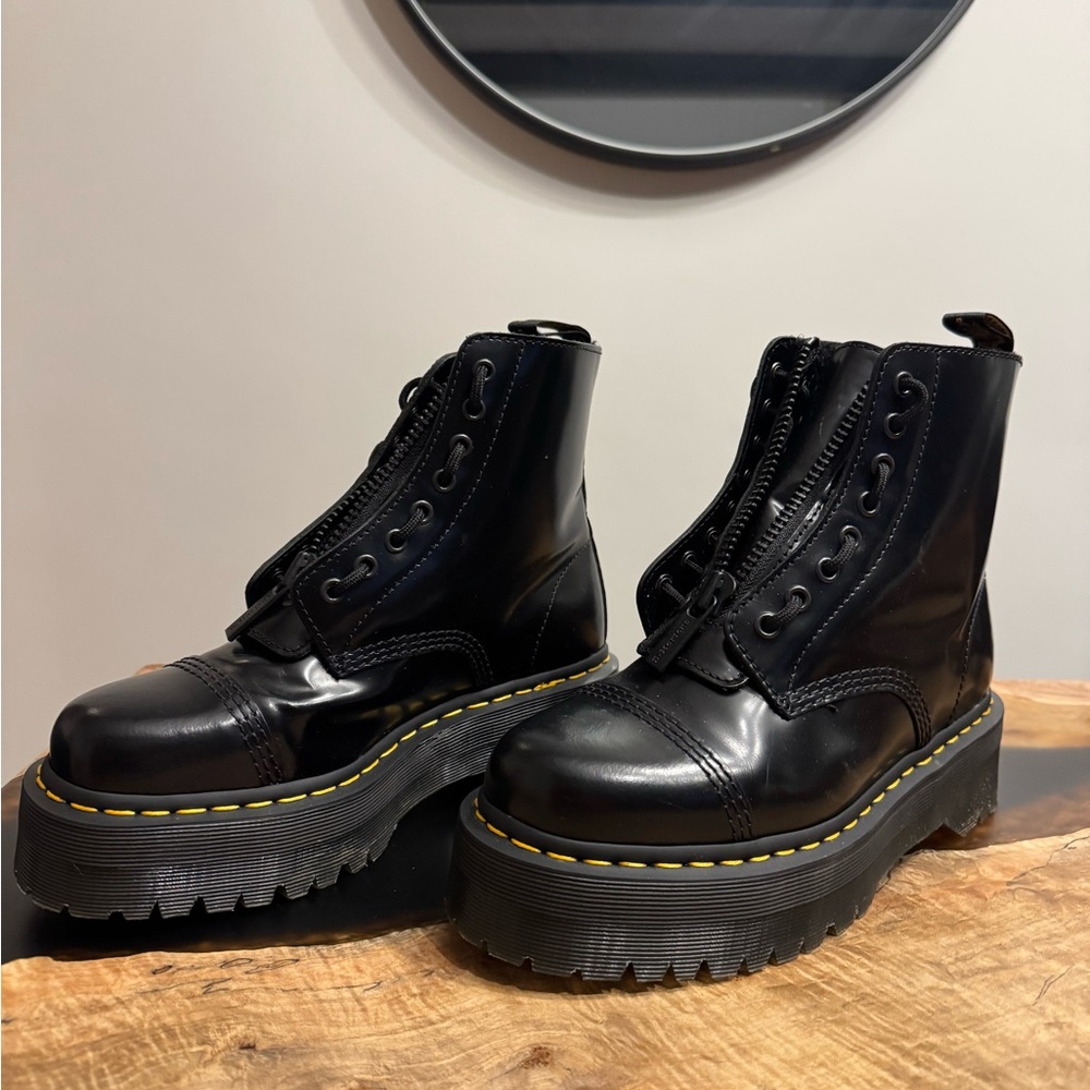 Dr. Martens Black Leather Sinclair Combat Boots